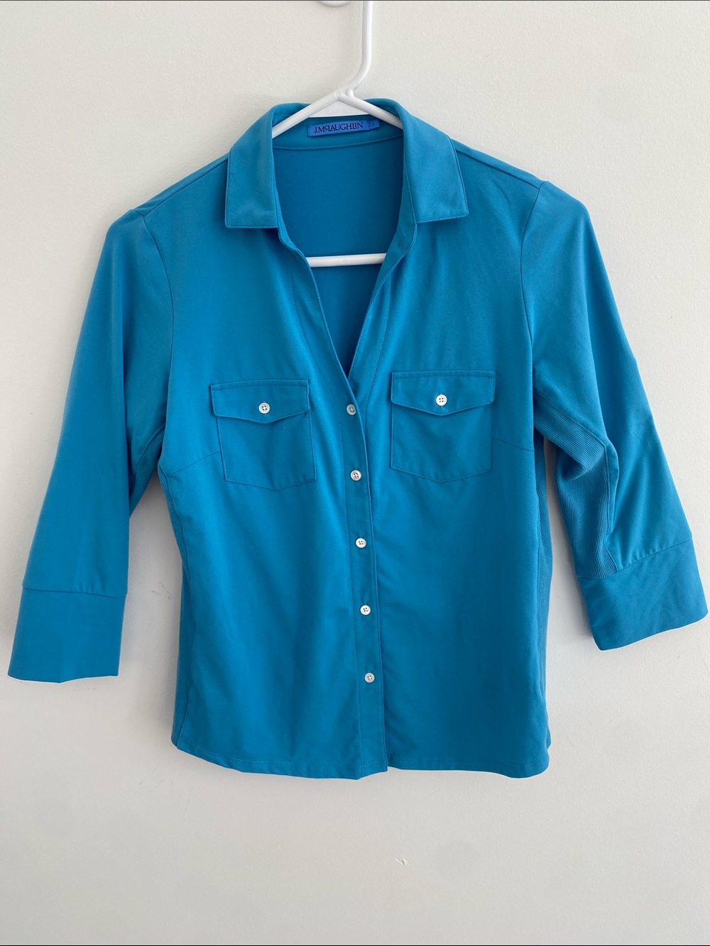 J.McLaughlin Button Down Shirt Mid Blue SMALL
